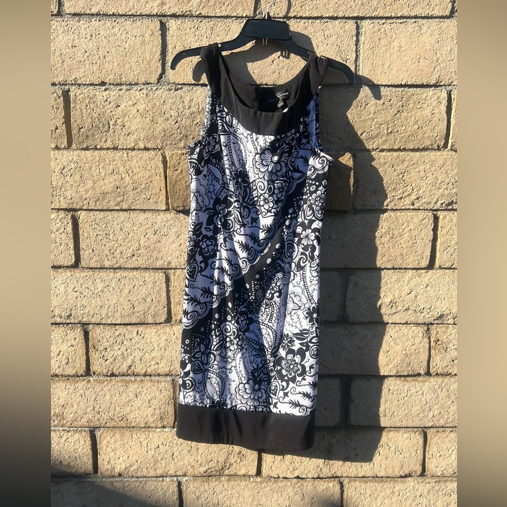 Black and white mini dress